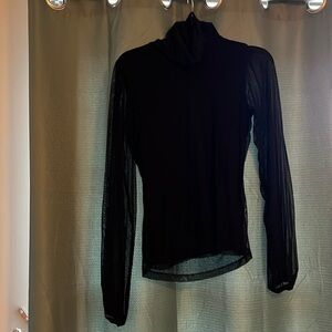 Sheer sleeve turtleneck sanctuary